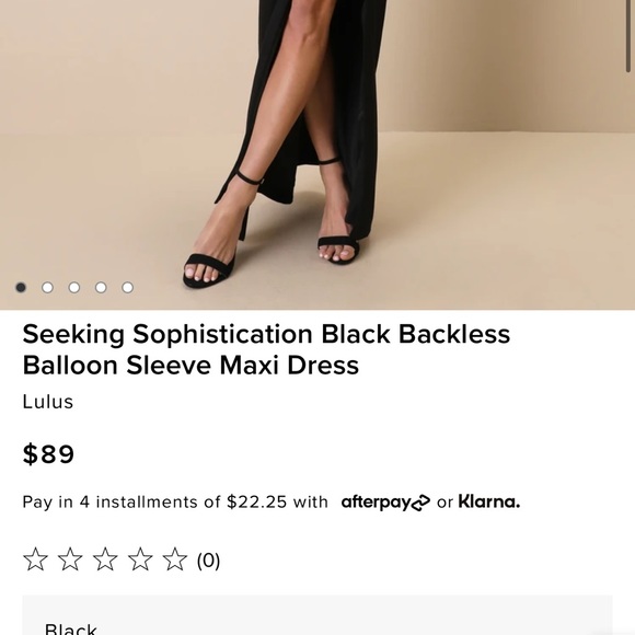 Long sleeve, long black dress with slit. Brand new with tags - Picture 5 of 5